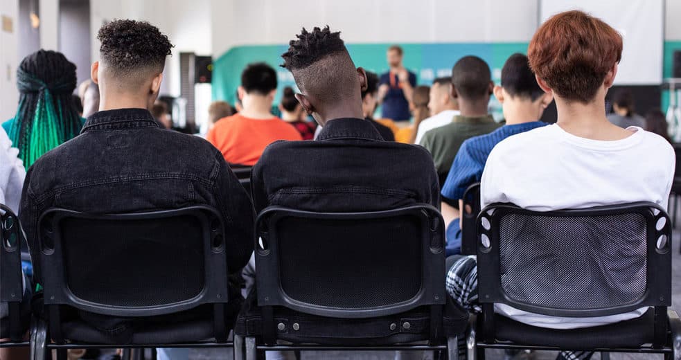 lokaal vol studenten